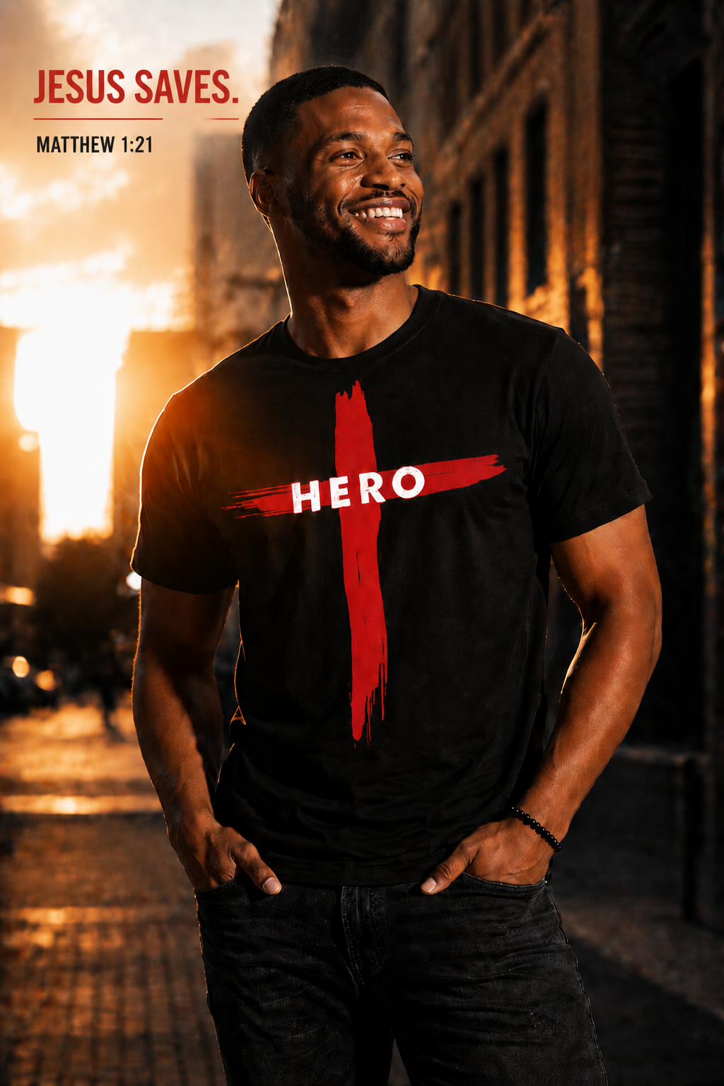 Jesus Hero Unisex Faith Tee by BOD BY GOD