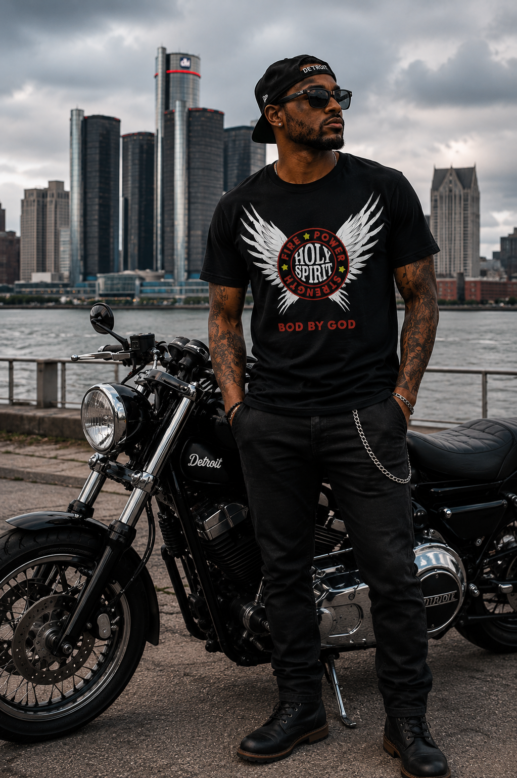 Holy Spirit Angel Wings Christian Tee by BOD BY GOD