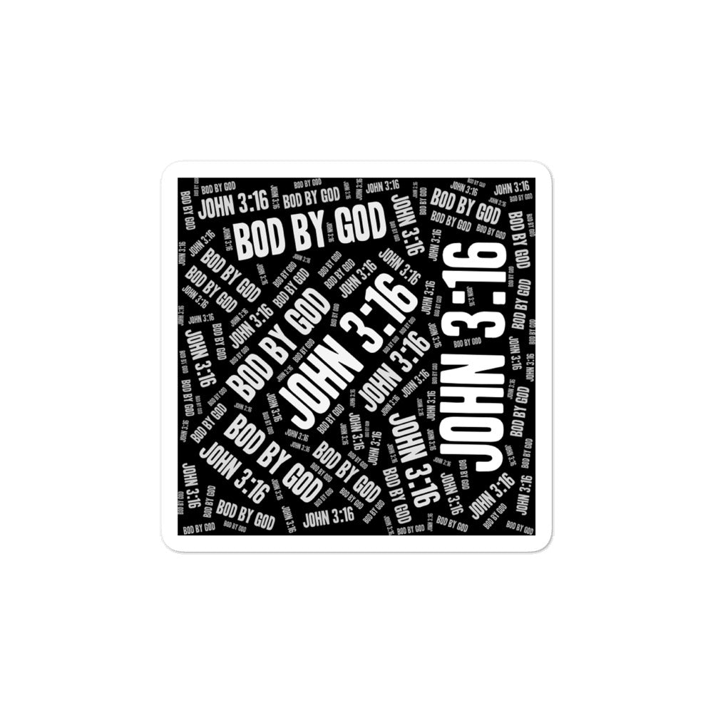 BIG BOX John 3 16 Bubble-free sticker