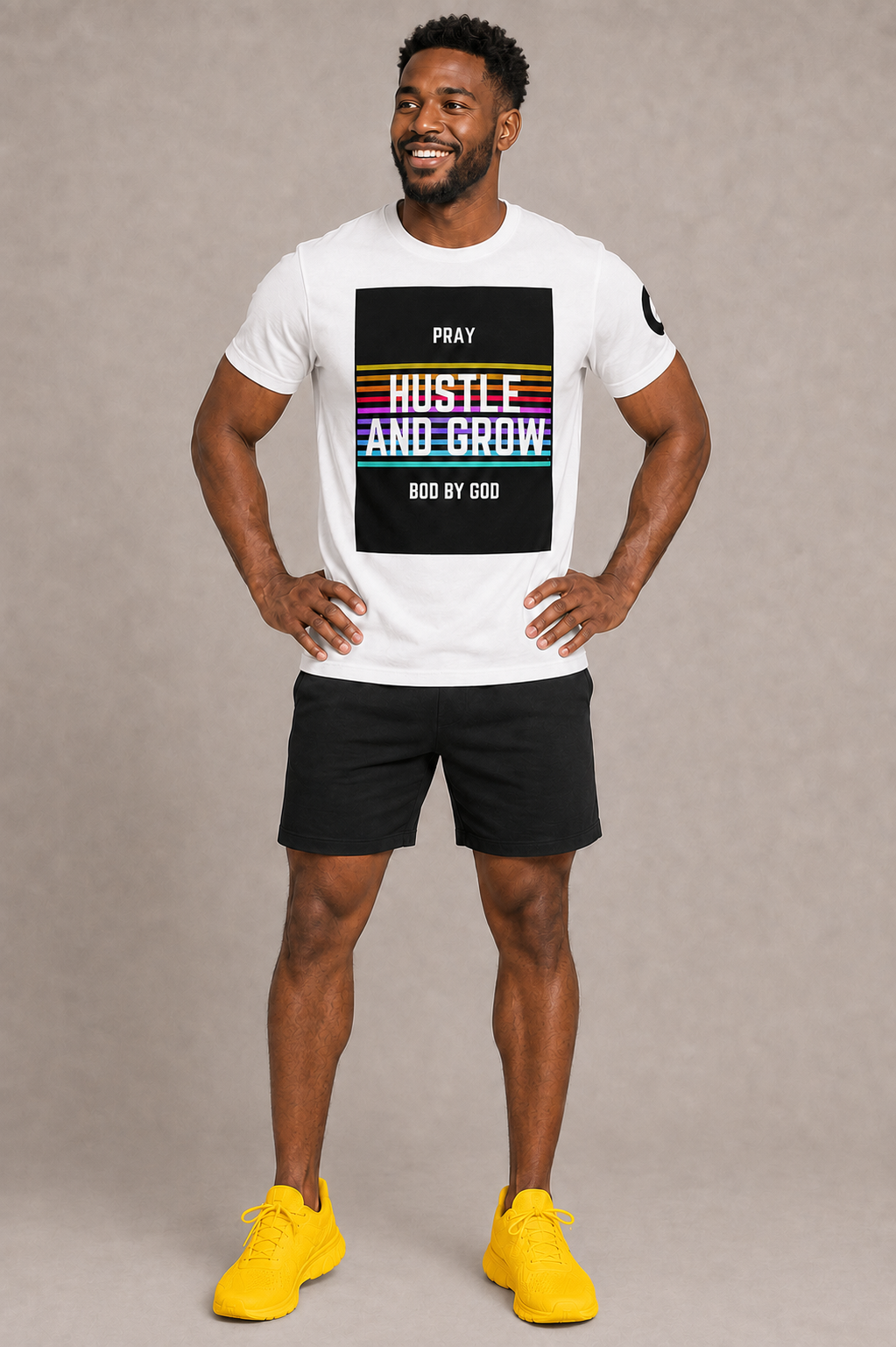 Pray, Hustle & Grow Faith Tee - Support Compassion