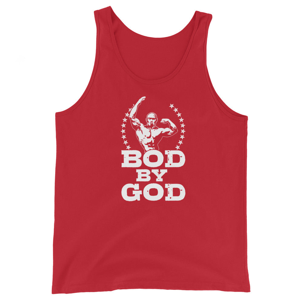 BOD BY GOD Christian Bodybuilder Tank Top in Red