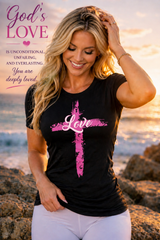 Jesus Love Tee - Women’s Christian Faith Shirt, 100% Cotton