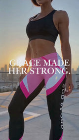 WOMEN HIGH WAISTED LEGGINGS - PINK BOD BY GOD