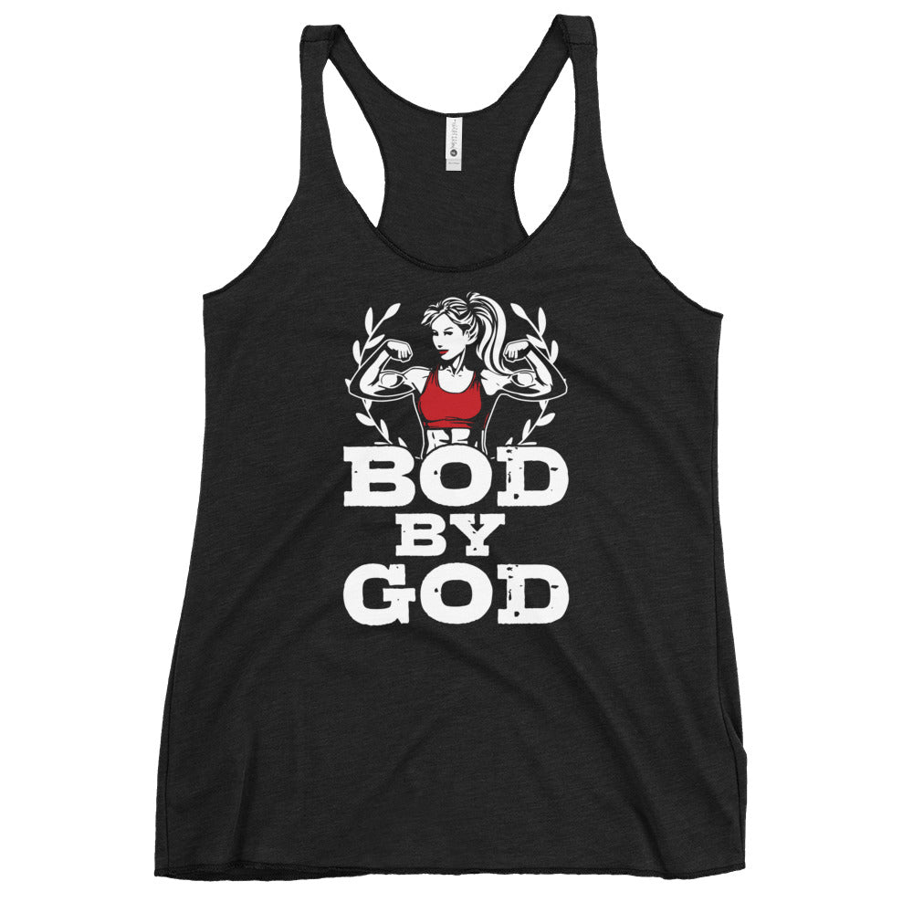 Women's Christian Fashion Racerback Tank Top in Vintage Black